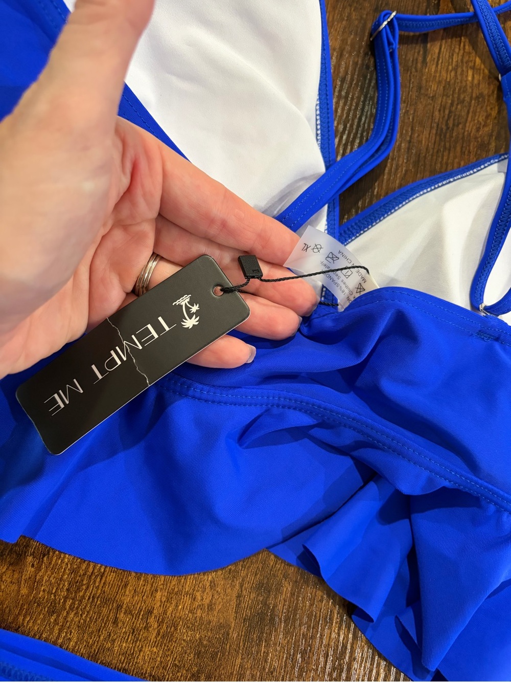 Blue Ruffle High-Waist Bikini Set - Picture 7 of 7